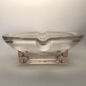 Vintage, Large, Elegant, Smoked Glass Ashtray.